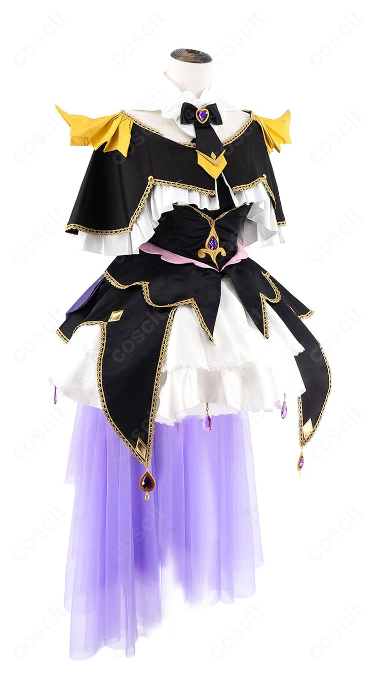 キュアアルカナ・シャドウ衣装 右側面画像｜ケープのドレープとスカートのライン