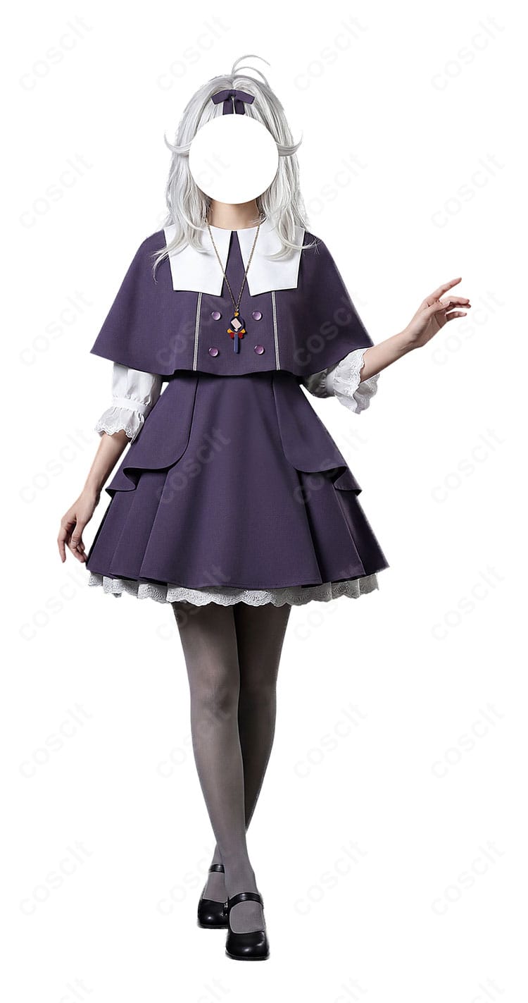 森亜るるか 通常衣装コスプレの正面着用例(衣装・タイツ・ネックレス)