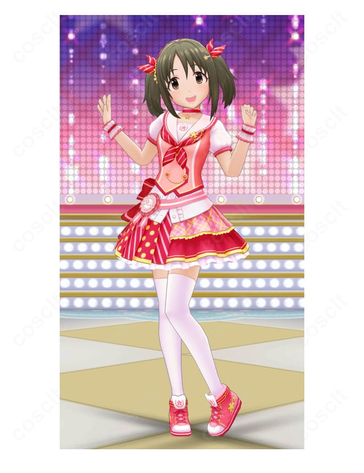 今井加奈 SSRメモリアルデイズ特訓後 衣装の正面全体カット（トップスとスカート、腰リボンの配色が分かる）