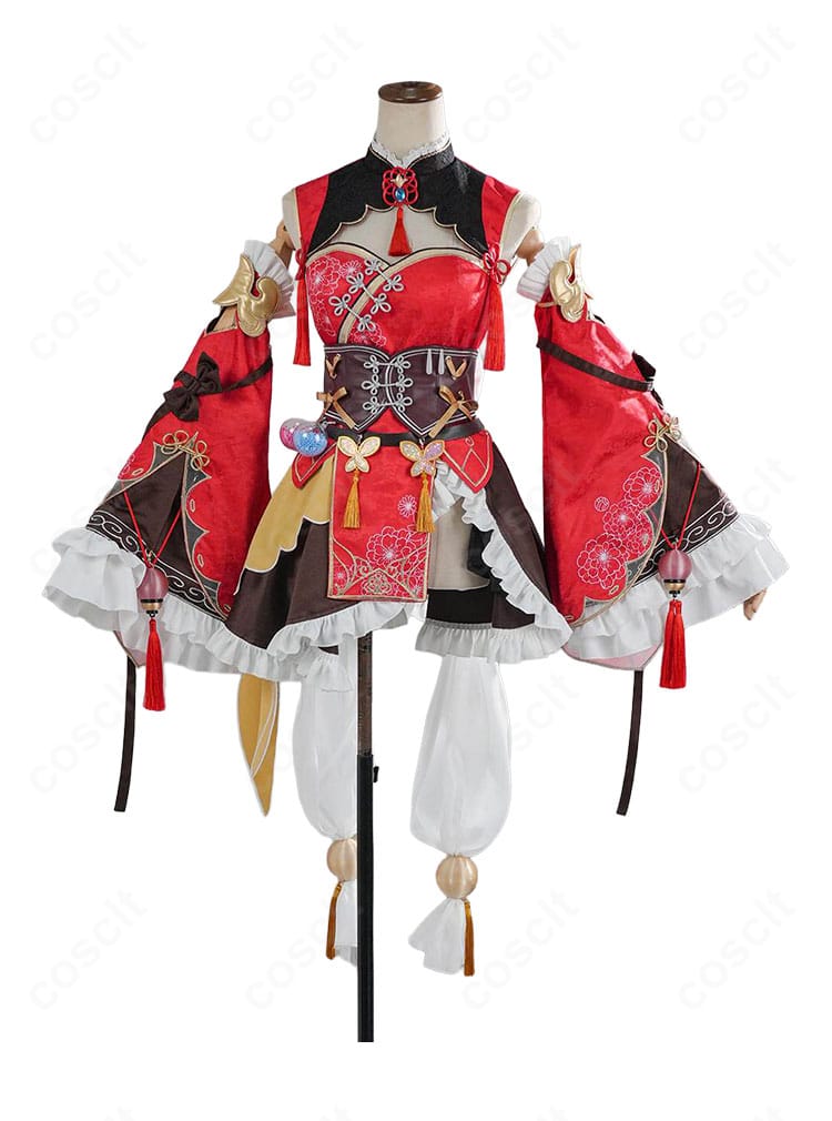 博衣こより 新衣装コスプレの正面全体。ジャガードの質感と高コントラスト配色が分かる