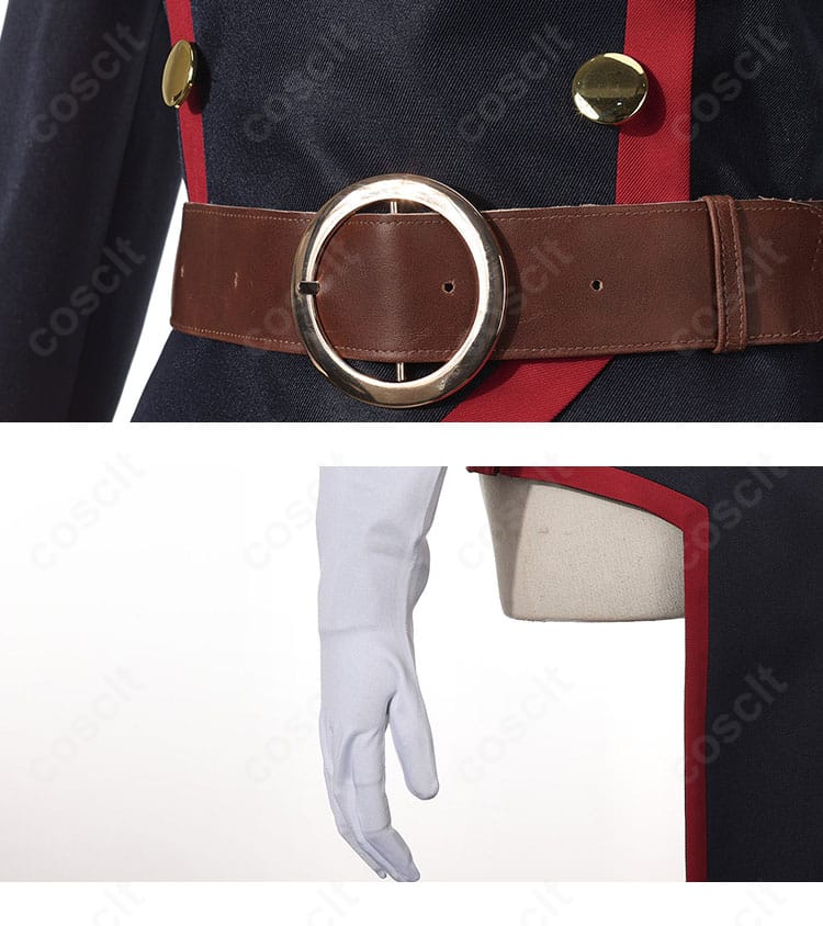 ウエストベルトと手袋の意匠ディテール（東風舞希 隊服）
