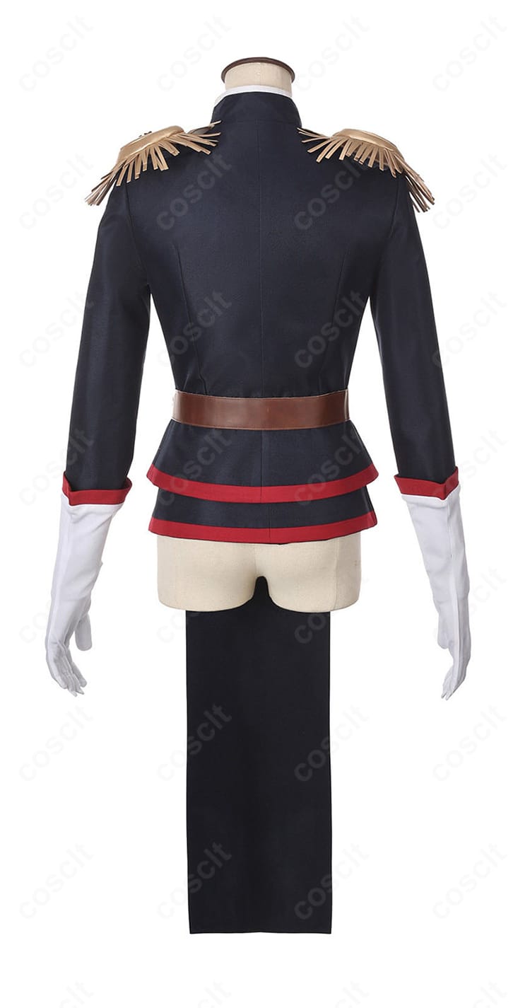 魔都精兵のスレイブ 東風舞希 隊服コスプレの背面全体（背ヨークとベルト位置）