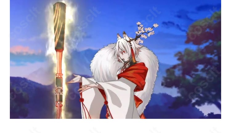 FGO 霊基再臨第三段階ローブ衣装の袖口ディテール。和風要素の意匠とハリ感ある生地で形が美しく出る。
