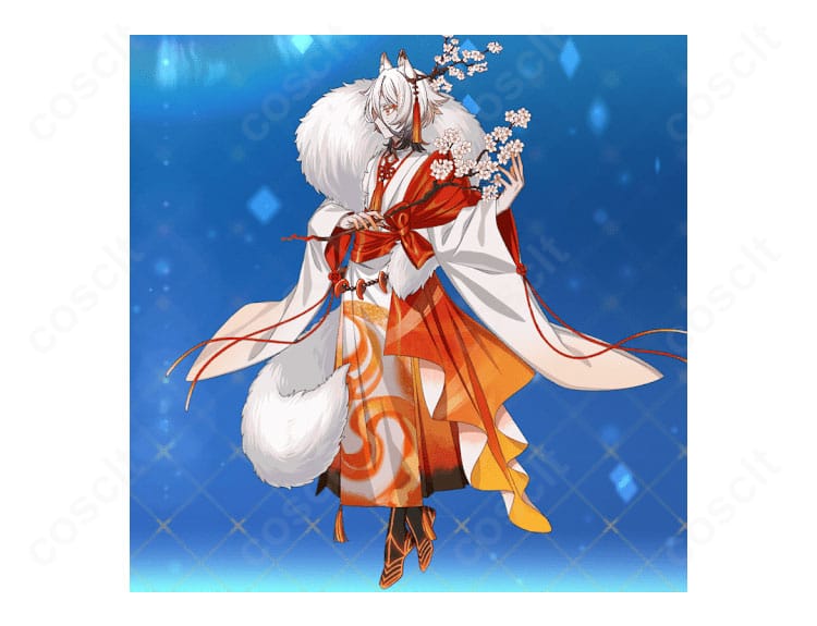 FGO 霊基再臨第三段階ローブ衣装の側面カット。レイヤードされた裾と袖の広がりが分かる角度。