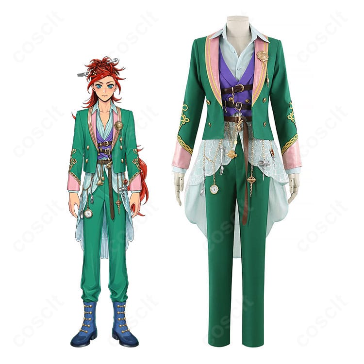 ツイステッドワンダーランド学園制服風コスプレ一式を着用したモデルの全身イメージ