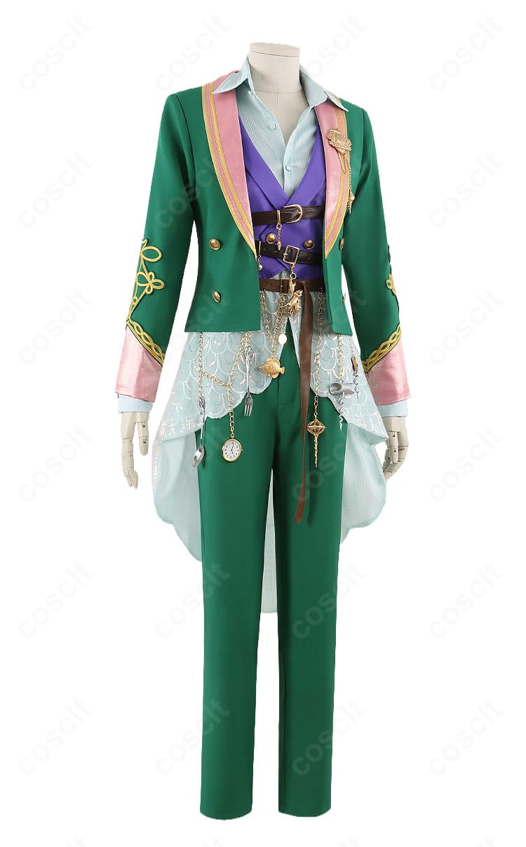 学園制服風コスプレ衣装の右側ディテール(前立てと腰飾りの縫製)