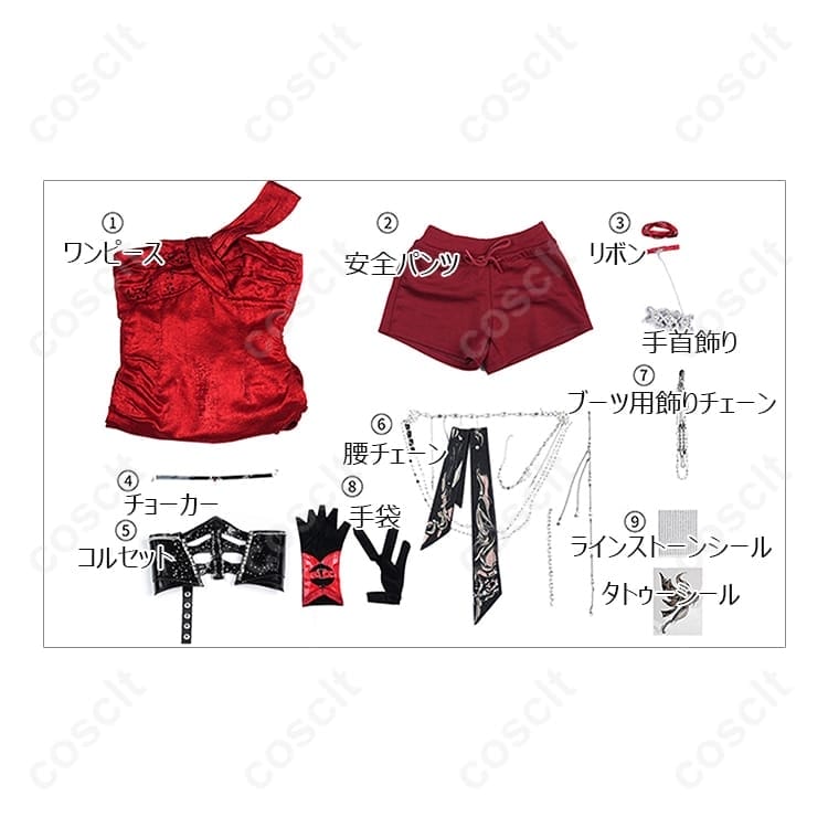 恋と深空 主人公 暗夜の舞曲 コスプレドレス 高再現で通気性◎ 撮影映えに強いセット - 5枚目の画像