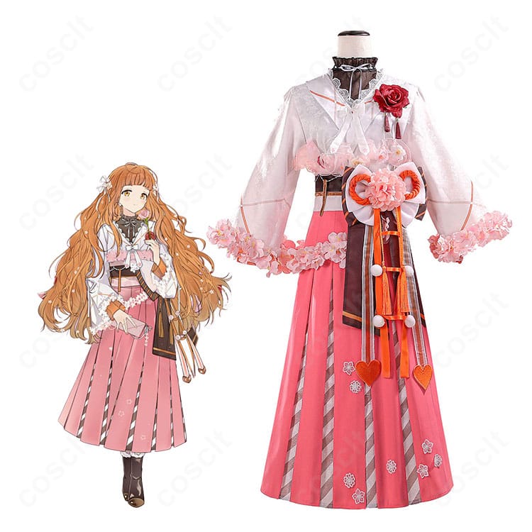 着物風ドレスのビジュアルイメージ。コートとスカートを重ねた華やかな和テイスト