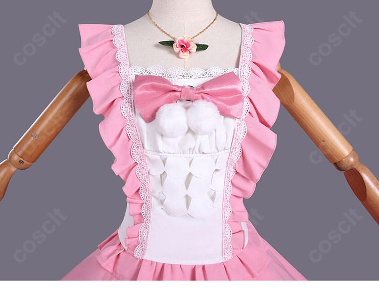 虹野ゆめ コスプレ衣装の衣襟に施された華やかな装飾ディテール