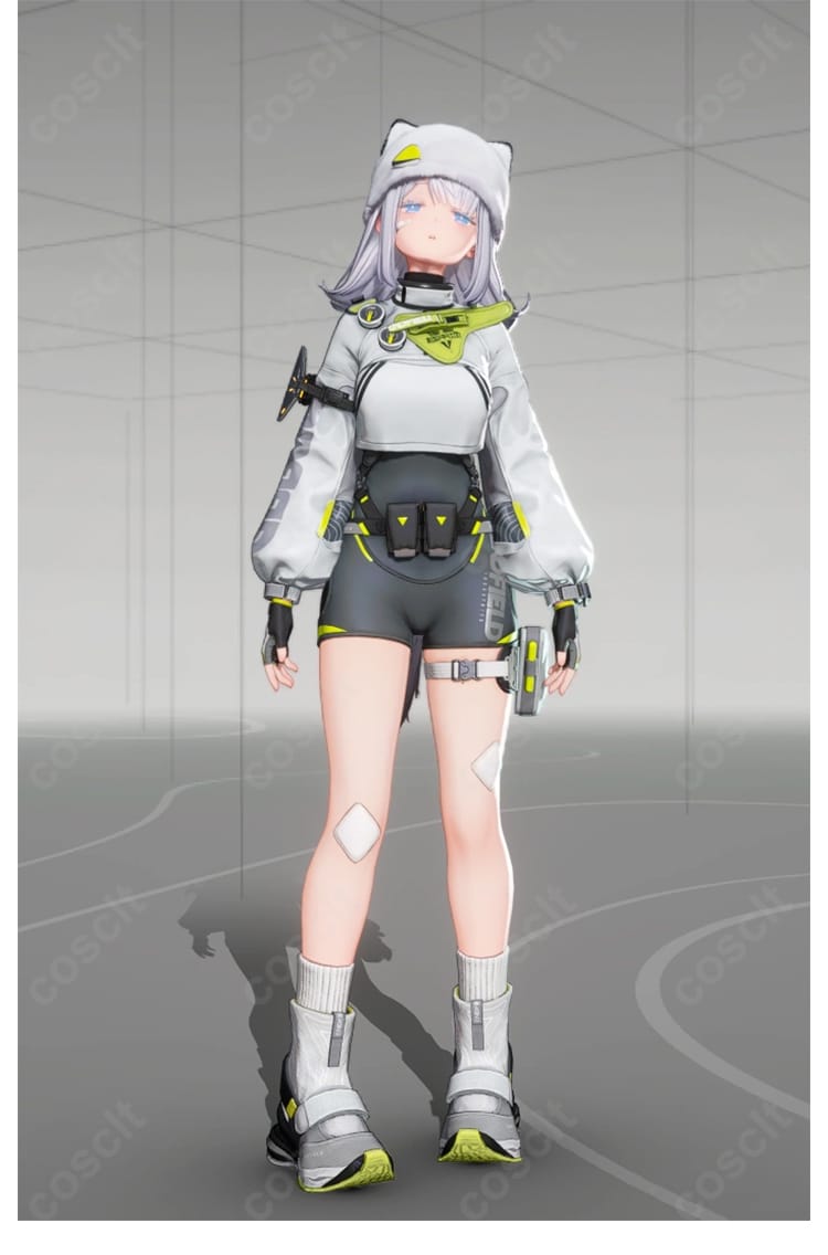 アークナイツ:エンドフィールド エステーラ コスプレ衣装のネコ耳帽子とハーネスベルト付きフルセット
