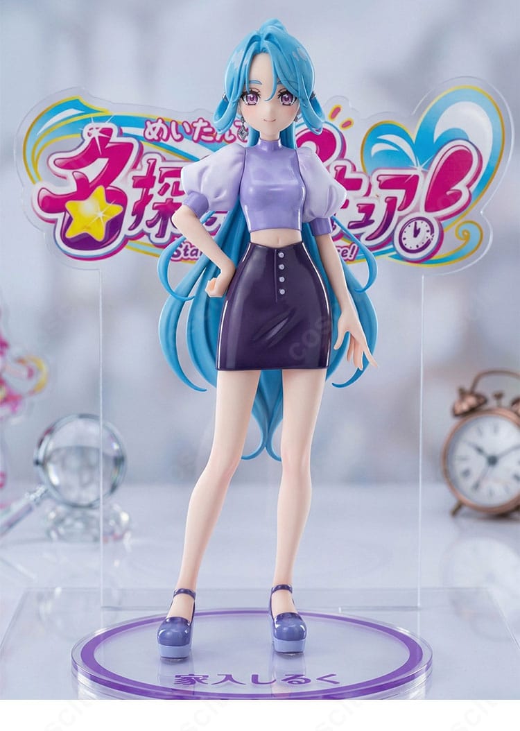 名探偵プリキュア! 家入しるく 普段着コスプレ衣装の正面デザイン、パフスリーブトップスとスカートの全体像