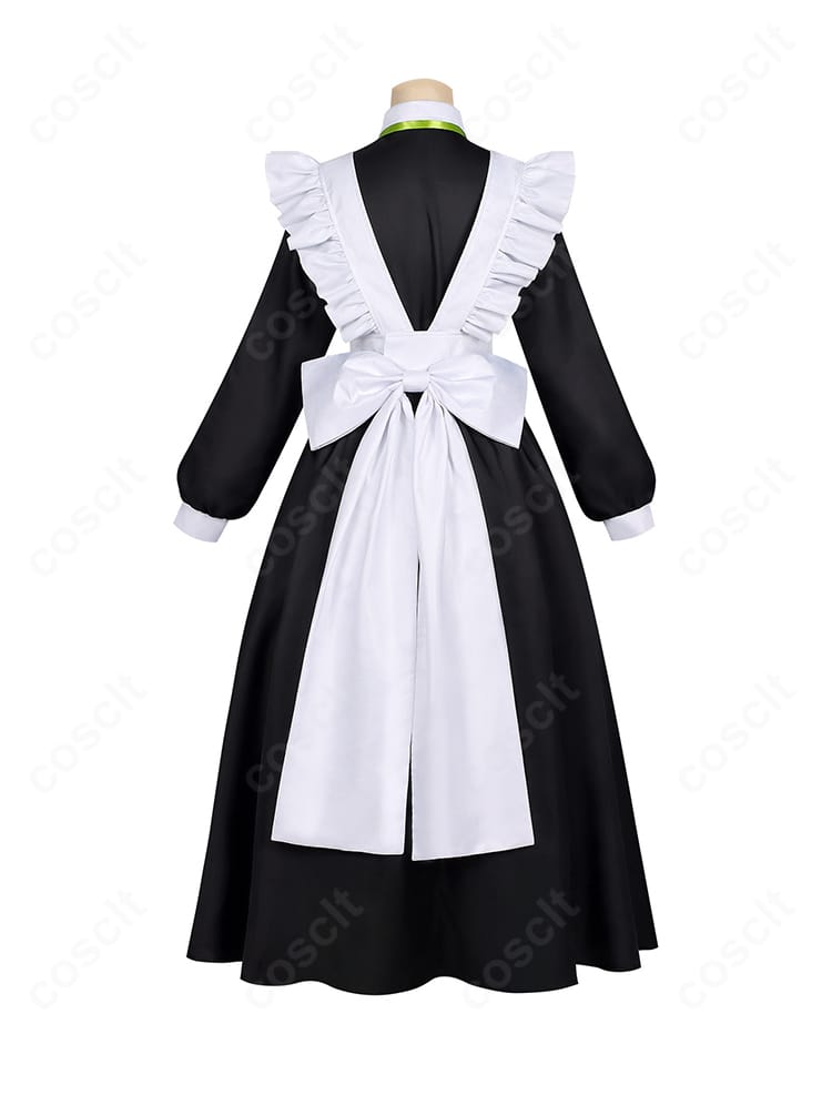 メロディ・ウェーブ メイド服の背面。バックリボンと後ろ開きの仕様が見える。