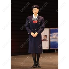 JAL CA 7代目制服 日本航空 客室乗務員 コスプレ衣装 ミリタリー調 ダブルジャケット 帽子・タイ付き フルセット - 1枚目の画像（サムネイル）