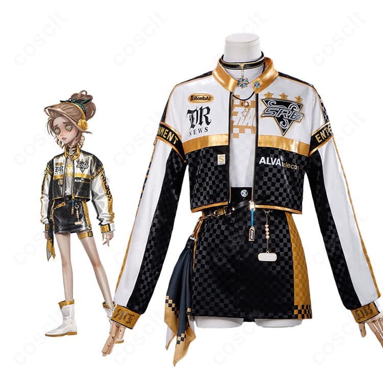 第五人格 空軍 マーサ SRE戦隊コスプレ衣装を着用した全身イメージ。レーシング風配色とアクセサリーのトータルコーデを確認できる画像