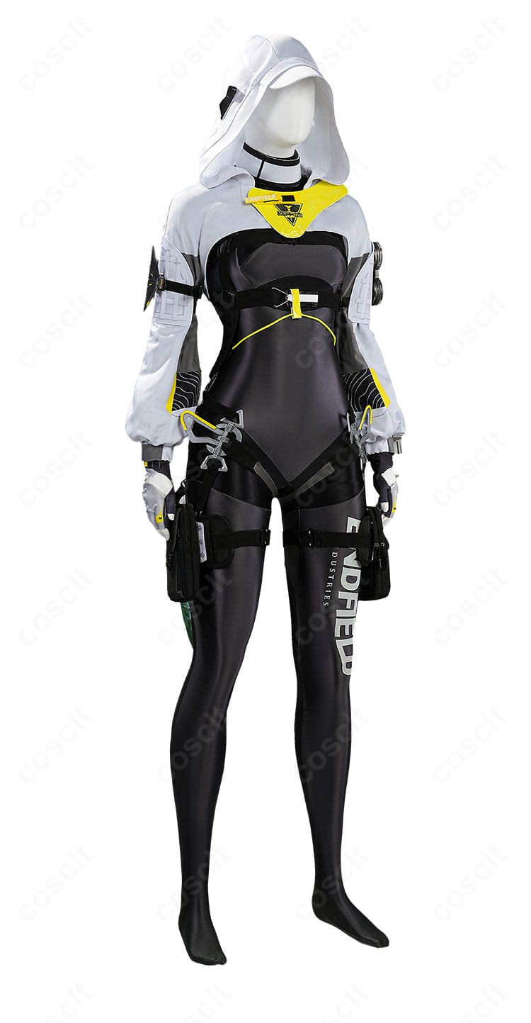 アークナイツ:エンドフィールド フローライト 戦闘服コスプレ衣装の全身カット。イベントやコミケ向けの完成イメージ。