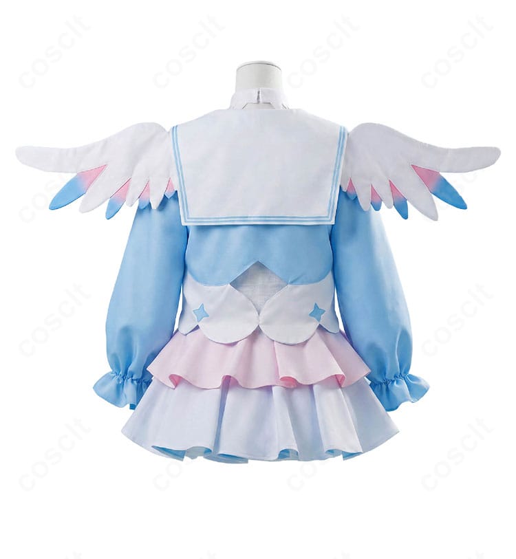 天音かなたコスプレ衣装の背面デザインと翼を合わせたシルエット