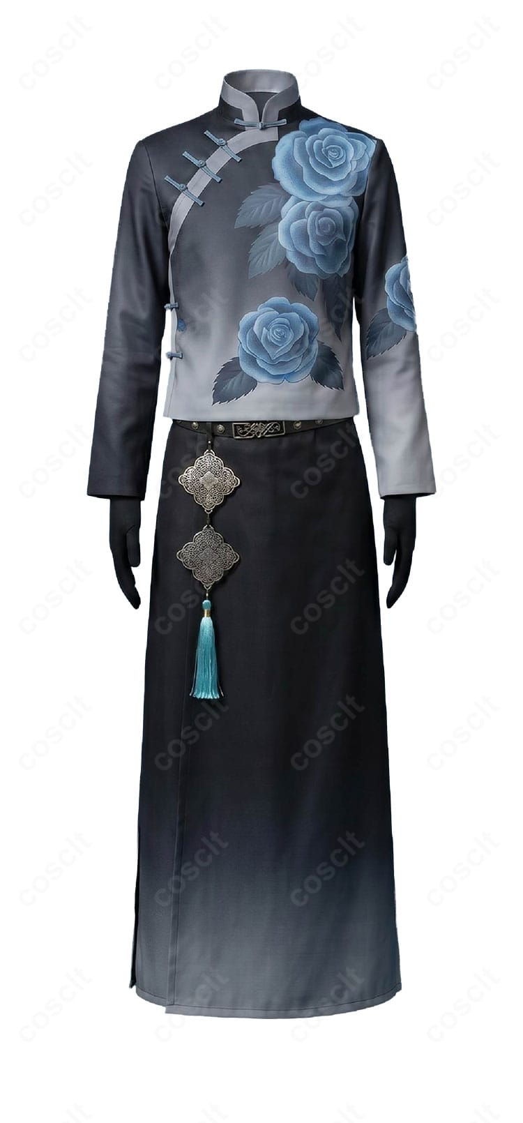 にじさんじ・叶 チャイナ服Ver.コスプレ衣装のアウター、トップス、スカート、腰飾りの全体装飾ディテール