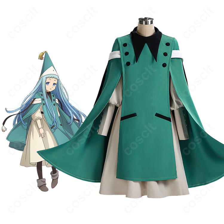 とんがり帽子のアトリエ リチェの人物イメージと衣装一式のコーディネート例。尖り帽子とベルトが象徴的なウィッチスタイルを高再現。