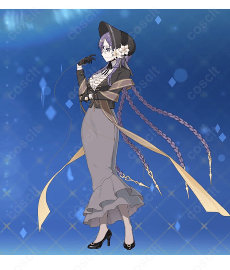Fate/Grand Order ウルズ(終末のアーチャー)第2再臨コスプレ衣装の側面ディテール。隠しファスナーと補強済み装飾パーツでズレにくい設計とラインの美しさを表現。