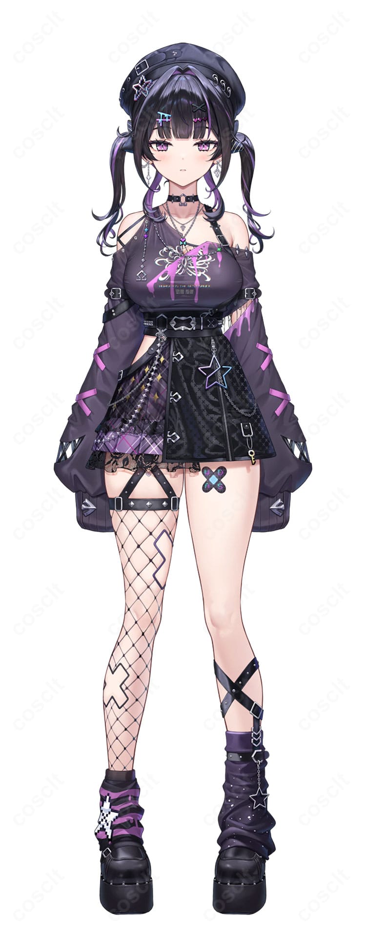 千凛あゆむ デフォルト衣装の全身ビジュアルを再現したコスプレ着用イメージ。にじさんじ作品・キャラクター名がわかる人物カット。