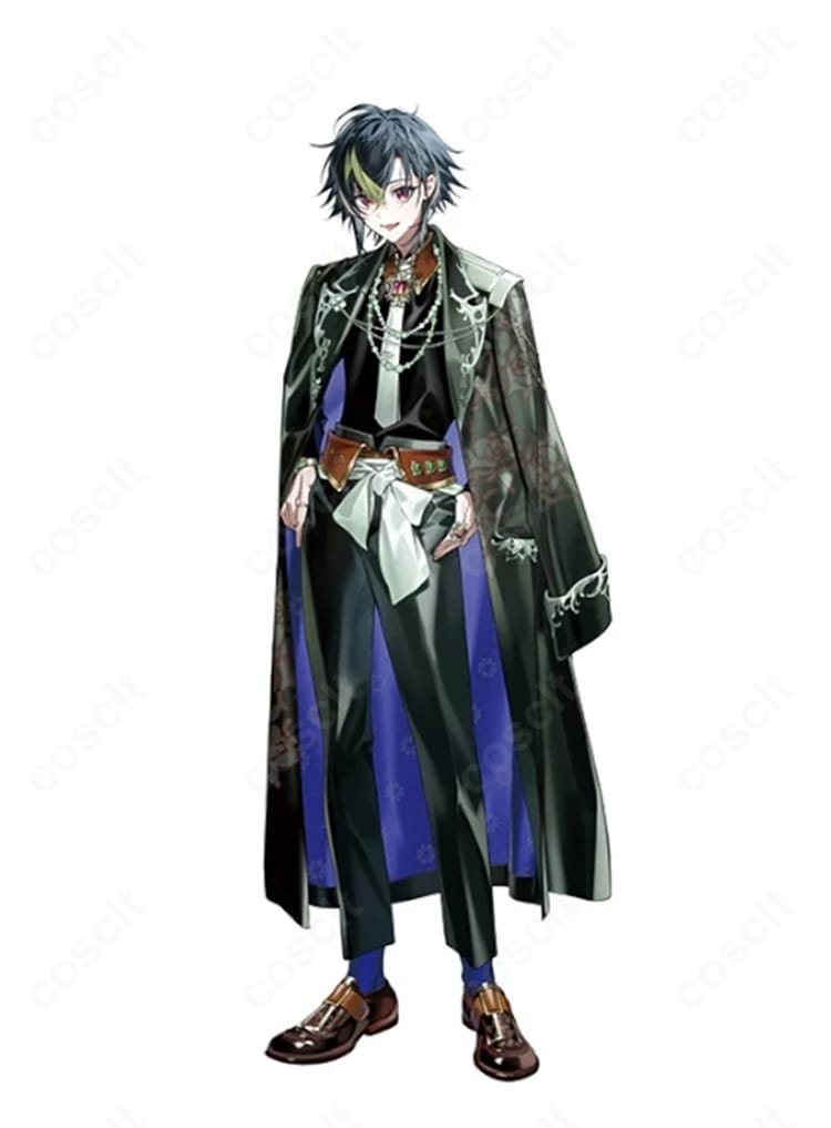 にじさんじ 伊波ライ Dytica 3rd Anniversaryの黒ロングコート一式を写した商品画像。クールでダークな雰囲気と長丈シルエットを再現したコスプレ衣装。