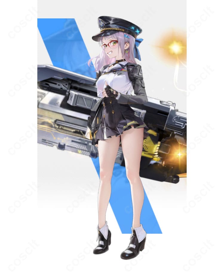 ネオン(ビジョン・アイ)コスチューム 側面ディテール。ウエストラインの立体裁ちとサイドファスナー位置が確認でき、動きやすさとフィット感を両立。