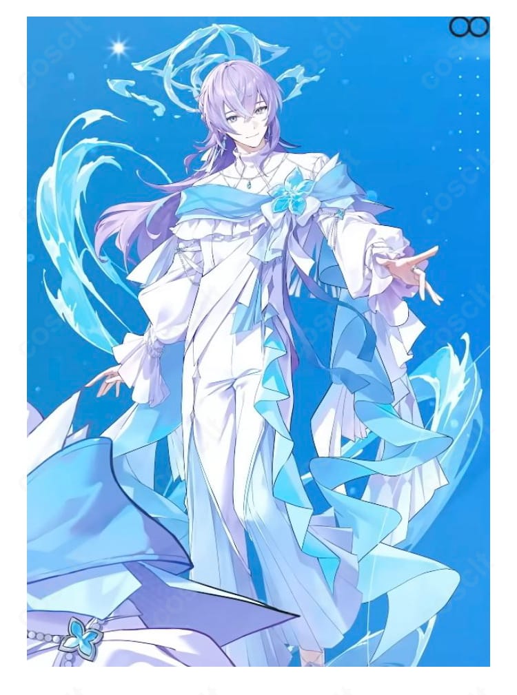 にじさんじ 星導ショウ 8th Anniversaryコスプレ衣装の商品全体イメージ。高コントラスト配色とシャープなシルエット、装飾パーツの固定仕様が分かる正面ビジュアル。