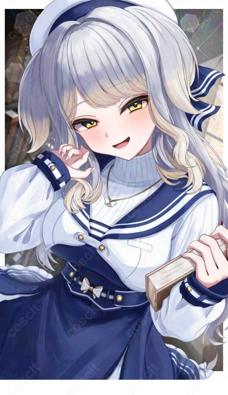 にじさんじ 栞葉るり 私服コスプレ衣装の前身頃装飾ディテール。フロントの合わせ部分やボタン周辺の縫製を示し、高再現と耐久性を両立した作りが確認できる画像。