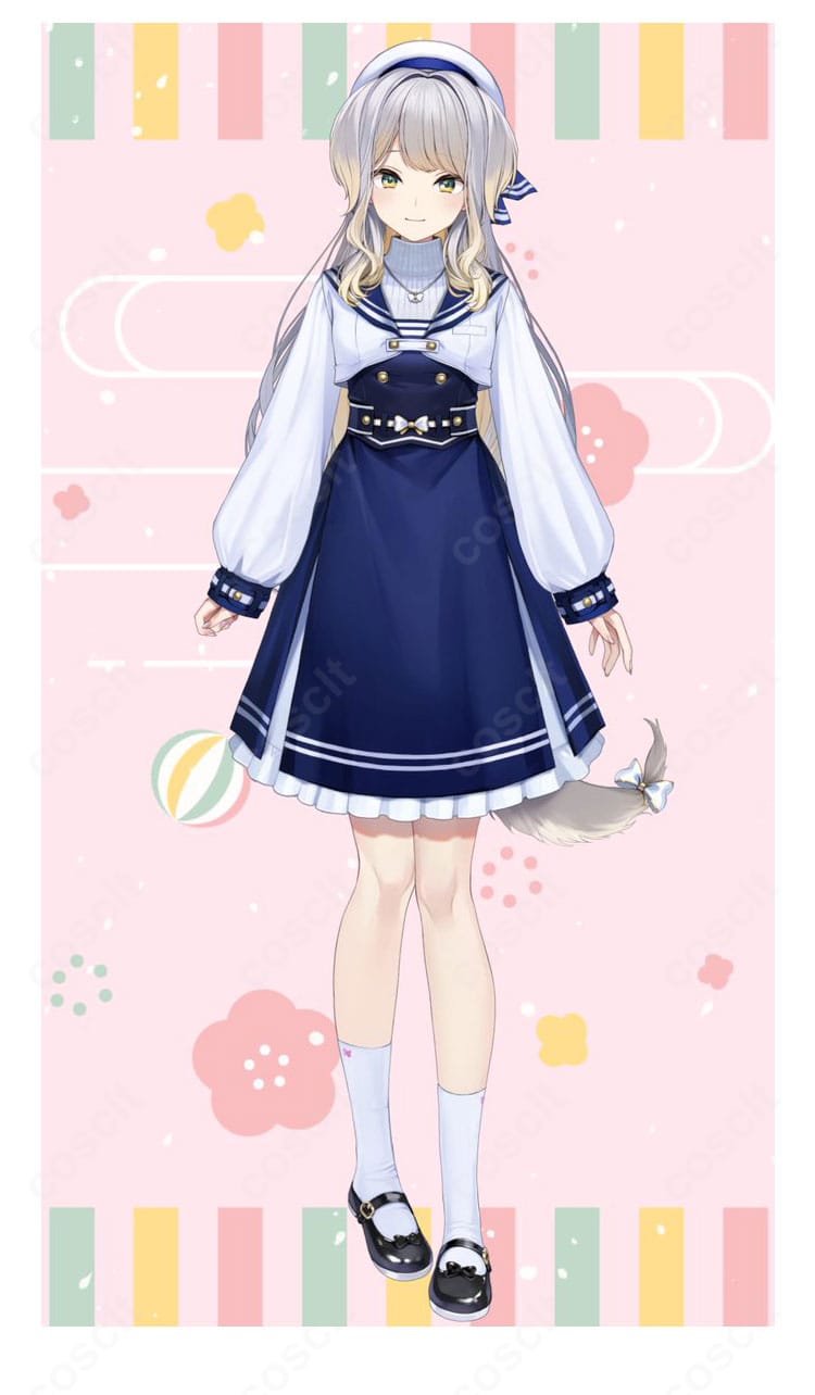 にじさんじ 栞葉るり 私服のコスプレ衣装・全身イメージ。落ち着いた色味とスカートシルエットを再現し、爽やかで上品な雰囲気が伝わる商品カット。