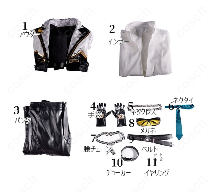 第五人格 リチャード・スターリング SRE「騎士」コスプレ衣装セット内容一式のレイアウト画像