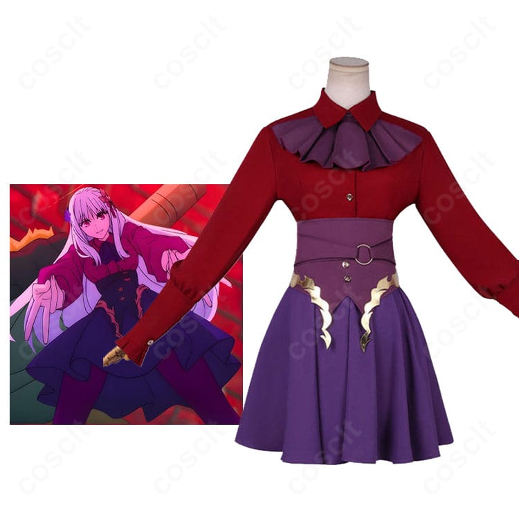 Fate/strange Fake イシュタル(フィリア)コスプレ衣装のキャラクターイメージ。赤いトップスとスカート、髪飾り・スカーフ・コルセットベルトを着用した全体ビジュアル。