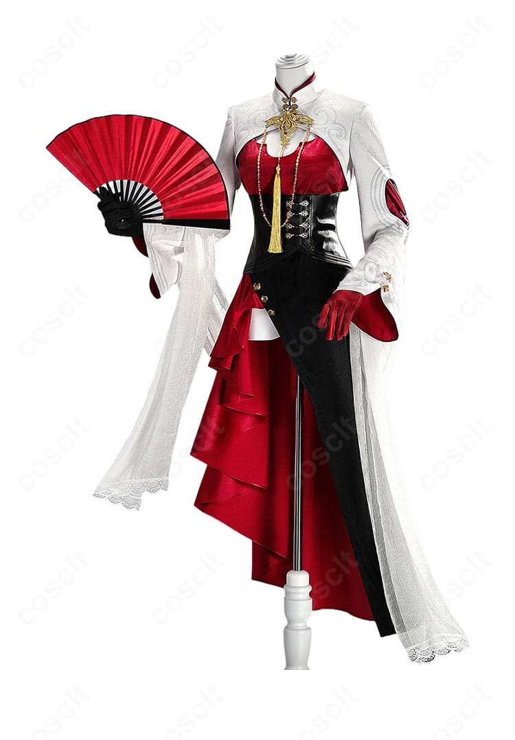 長離 綺夢幻影Ver. コスプレ衣装の側面シルエット。スリットとコートの落ち感が分かる写真