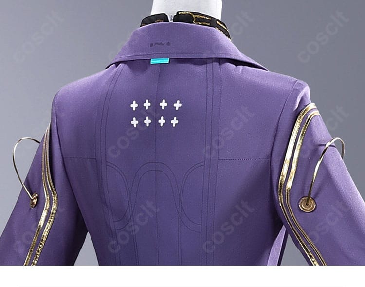 鳴潮 エイメス 制服の背肩ディテール。ヨーク部分の切替位置と縫製のフラット処理、ラインの美しさが伝わる拡大画像。