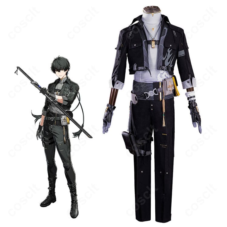 『鳴潮』男漂泊者の通常衣装を着用したキャラクターイメージとコスプレ衣装全体