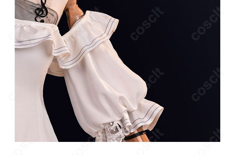 鳴潮 フローヴァ 過去Ver.コスプレ衣装の袖ディテール。軽やかな白いフリル袖と袖パーツを確認できる画像