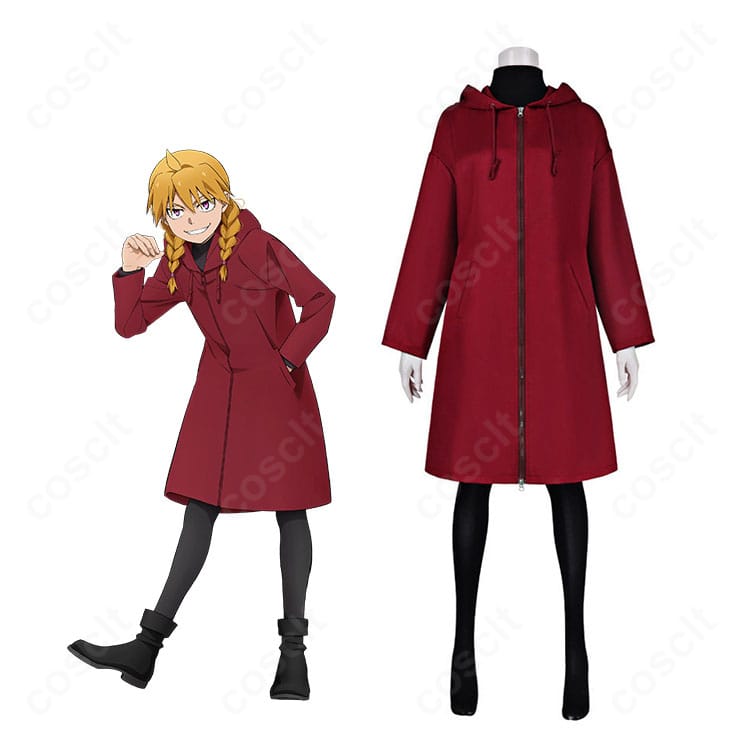 『黄泉のツガイ』ガブちゃんの赤いフードコートを着用したキャラクターイメージと衣装全体