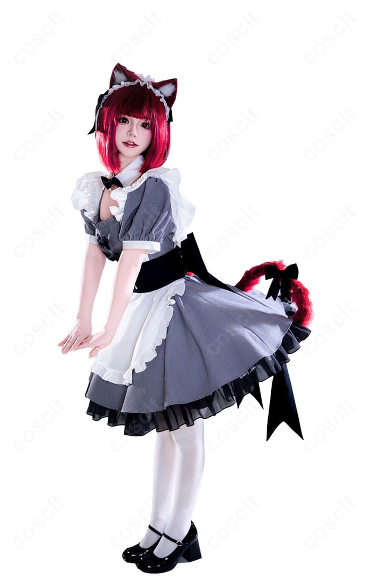 有馬かな 猫メイドver.コスプレ衣装のスカート裾装飾ディテール。ワンピースとエプロンの重なりを確認できる画像