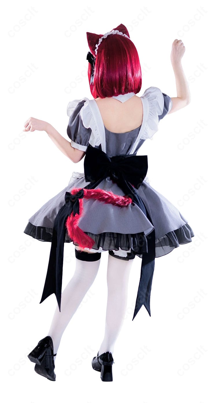 有馬かな 猫メイドver.コスプレ衣装の背面イメージ。背中リボンと尻尾を組み合わせた後ろ姿