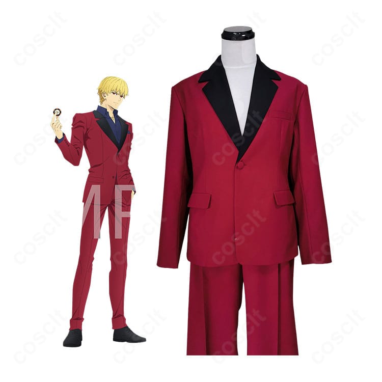 Fate/strange Fake ギルガメッシュの赤スーツコスプレ衣装を着用したキャラクター全身イメージ