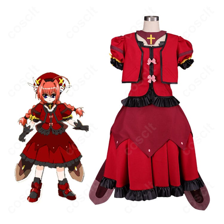 『魔法少女リリカルなのはA's』ヴィータ騎士服ver.のキャラクターイメージとコスプレ衣装全身イメージ
