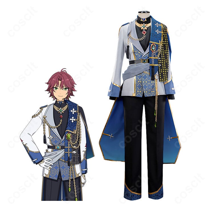 あんさんぶるスターズ!!衣更真緒Selectコスプレ衣装のキャラクターイメージとケープ付き全身コーディネート