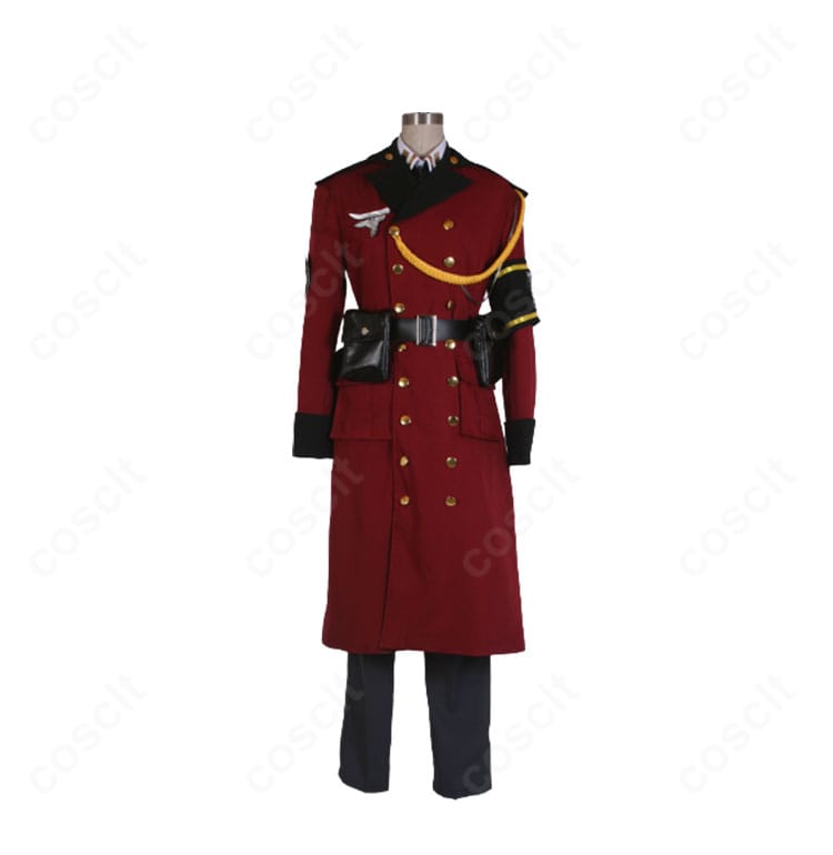 ドールズフロントライン カリーナのグリフィン制服コスプレ衣装正面、ジャケットとシャツ、ネクタイの配色