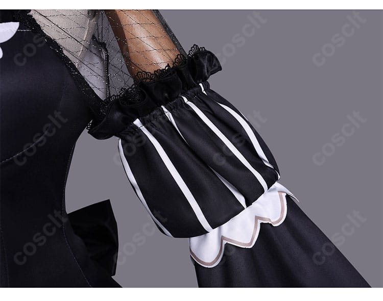 佐伯ミリア コスプレ衣装の網目風装飾ディテール。ファンタジー感を高めるアクセント