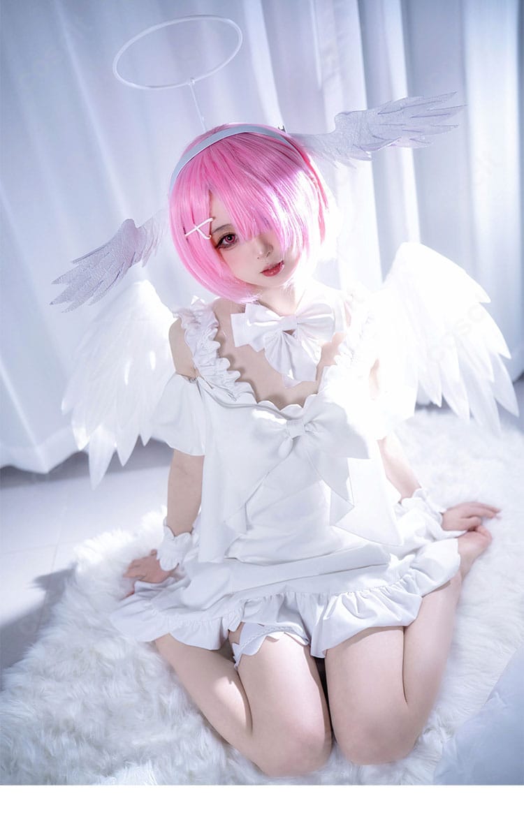 ラム＆レム Sweet Angel ver.天使風メイド衣装の前身頃と衣襟装飾のディテール