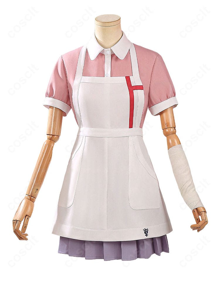 罪木蜜柑 ナース制服コスプレ衣装の正面デザイン。ブラウス、エプロン、スカートを組み合わせた姿