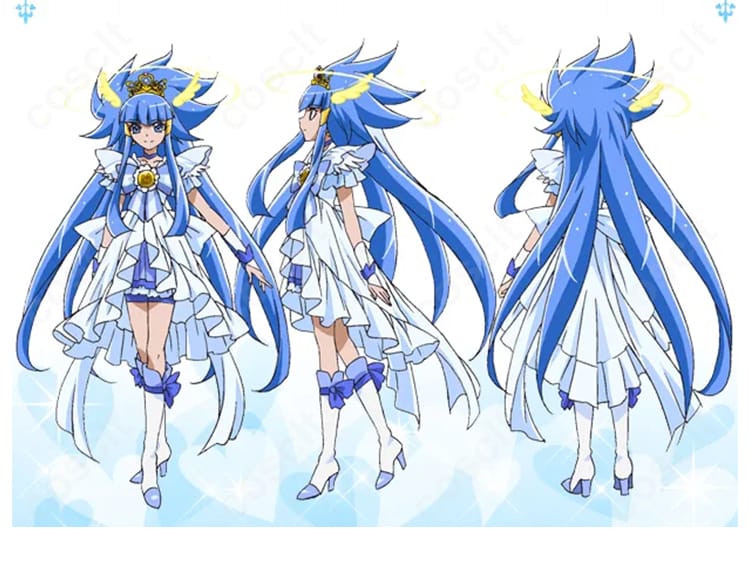 スマイルプリキュア！青木れいか／キュアビューティのプリンセスフォームコスプレ衣装の全身イメージ。華やかなスカートと上品なシルエットを確認できる商品画像