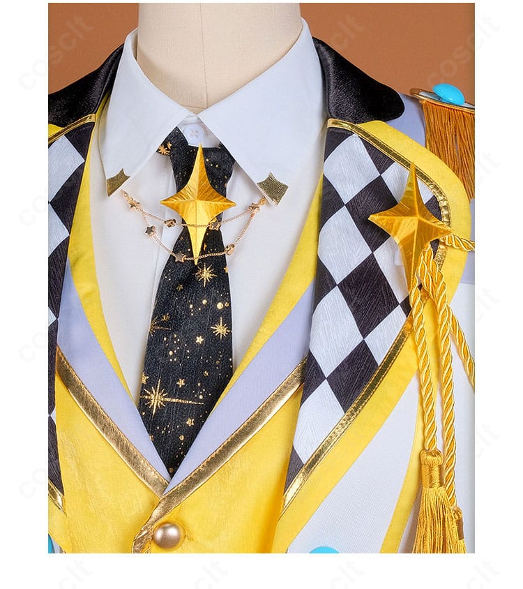 鏡音レン ステージの王子様コスプレ衣装のネッカチーフと首元飾りのディテール