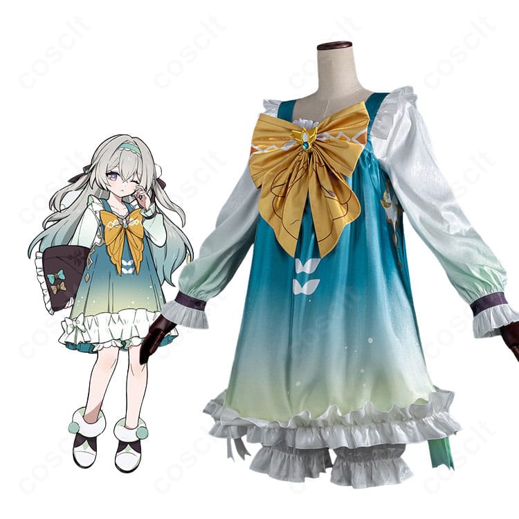 崩壊:スターレイル ホタル 女子寮シリーズのコスプレ衣装を着用した全身イメージと衣装全体のデザイン