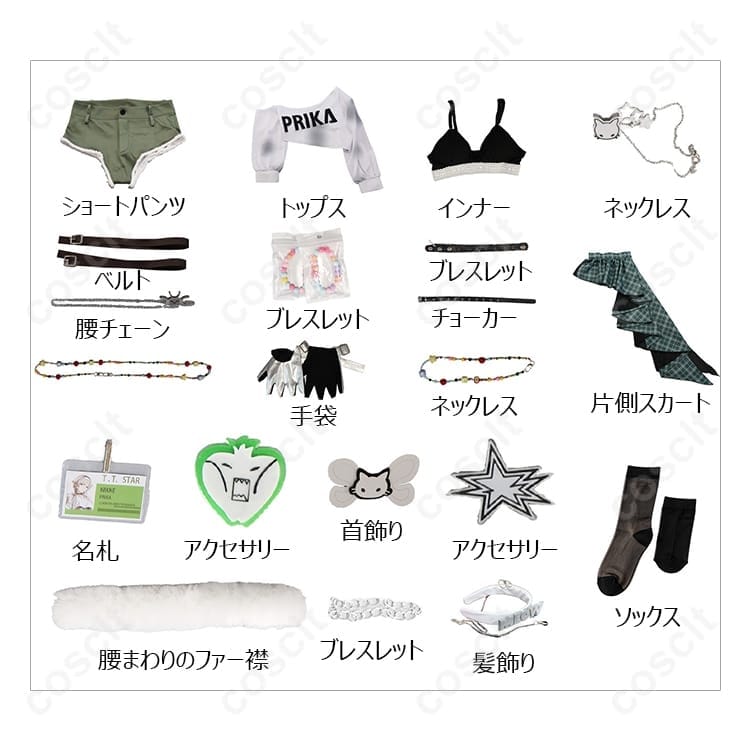 勝利の女神：NIKKE プリカ T.T. STARコスプレ衣装｜華やかな小物付きセット - 6枚目の画像