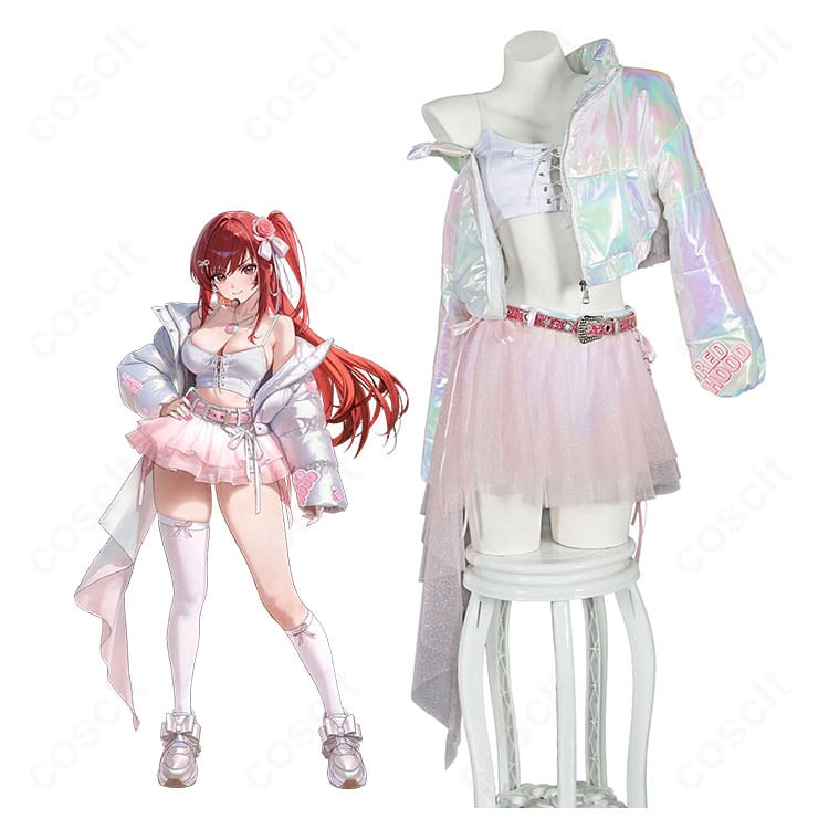 『勝利の女神:NIKKE』ラピ:レッドフード シャインライトのキャラクターイメージとコスプレ衣装全体